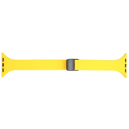 For Apple Watch 5 44mm Magnetic Buckle Slim Silicone Watch Band(Yellow) - Watch Bands by PMC Jewellery | Online Shopping South Africa | PMC Jewellery