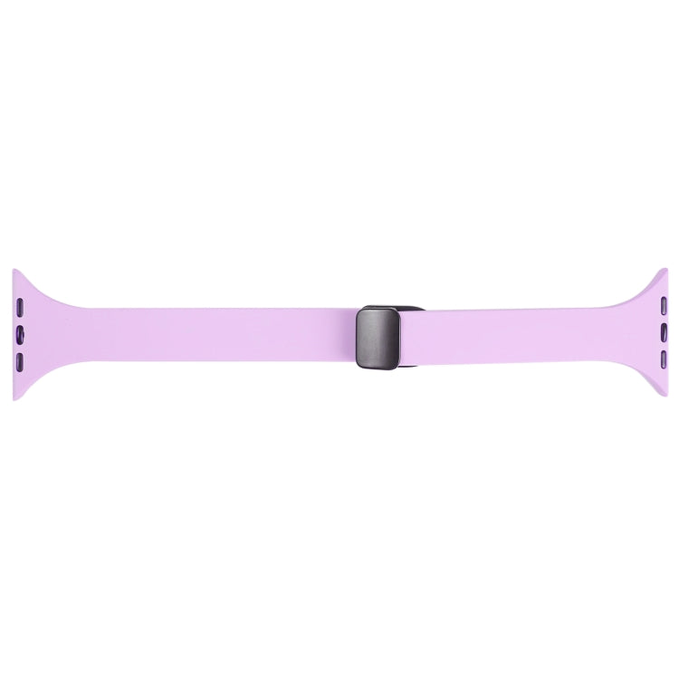 For Apple Watch 3 42mm Magnetic Buckle Slim Silicone Watch Band(Lavender) - Watch Bands by PMC Jewellery | Online Shopping South Africa | PMC Jewellery