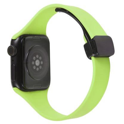 For Apple Watch 2 38mm Magnetic Buckle Slim Silicone Watch Band(Green) - Watch Bands by PMC Jewellery | Online Shopping South Africa | PMC Jewellery