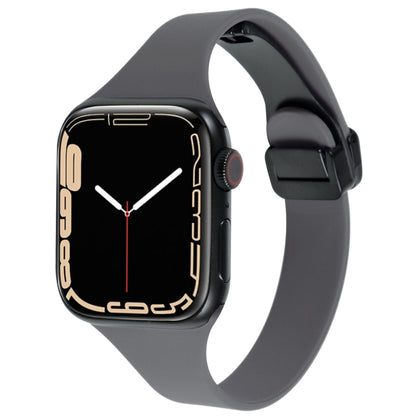 For Apple Watch 38mm Magnetic Buckle Slim Silicone Watch Band(Starry Grey) - Watch Bands by PMC Jewellery | Online Shopping South Africa | PMC Jewellery