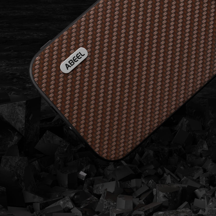 For iPhone 15 ABEEL Carbon Fiber Texture Protective Phone Case(Dark Brown) - iPhone 15 Cases by PMC Jewellery | Online Shopping South Africa | PMC Jewellery