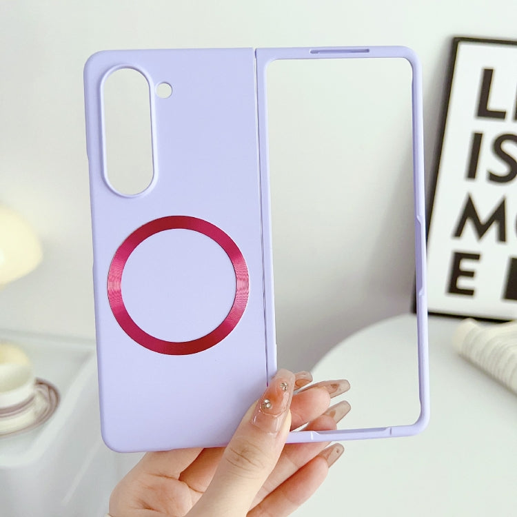 For Samsung Galaxy Z Fold5 Skin Feel Magsafe Magnetic Shockproof PC Phone Case(Purple) - Galaxy Z Fold5 Cases by PMC TechLife | Online Shopping South Africa | PMC TechLife