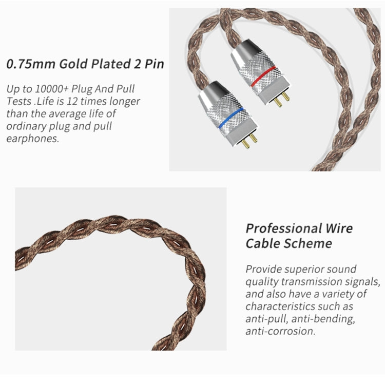 CCA CCA-C10 3.5mm Gold Plated Plug Ten Unit Hybrid Wire-controlled In-ear Earphone, Type:without Mic(Sapphire Cyan) - free shipping - PMC TechLife - Order now!