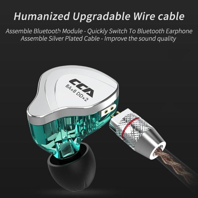 CCA CCA-C10 3.5mm Gold Plated Plug Ten Unit Hybrid Wire-controlled In-ear Earphone, Type:without Mic(Sapphire Cyan) - free shipping - PMC TechLife - Order now!