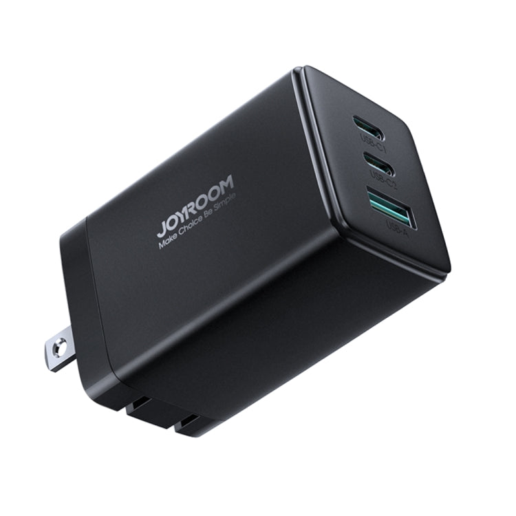 JOYROOM TCG01 GaN Ultra 3 in 1 65W Fast Charger with USB-C / Type-C Cable, US Plug(Black) - USB Charger by JOYROOM | Online Shopping South Africa | PMC Jewellery