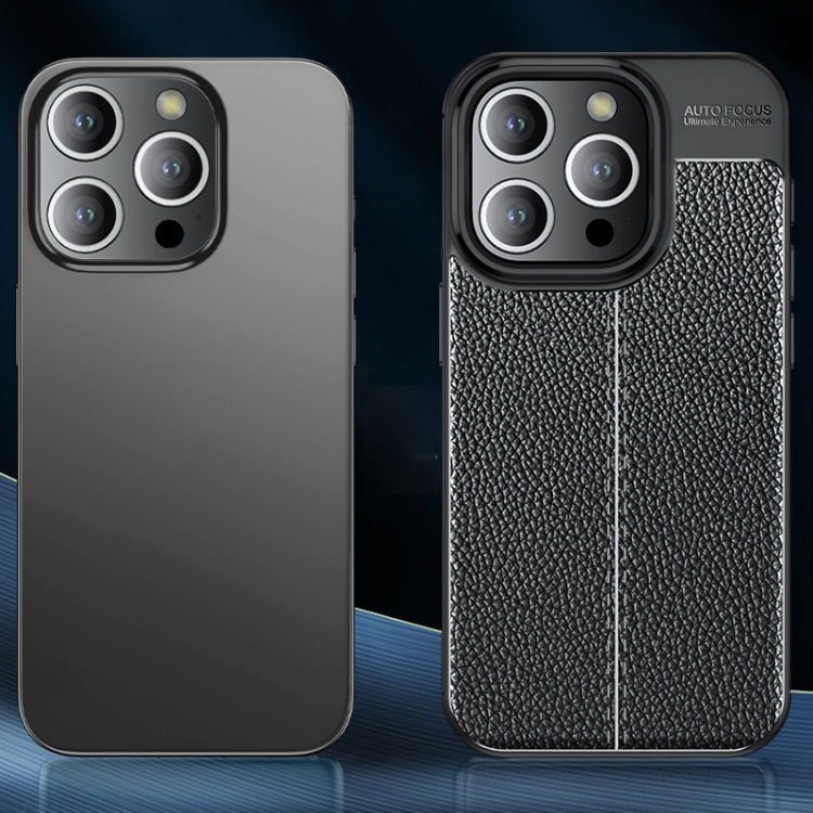 For iPhone 15 Pro Litchi Texture Shockproof TPU Phone Case(Blue) - free shipping - PMC TechLife - Order now!