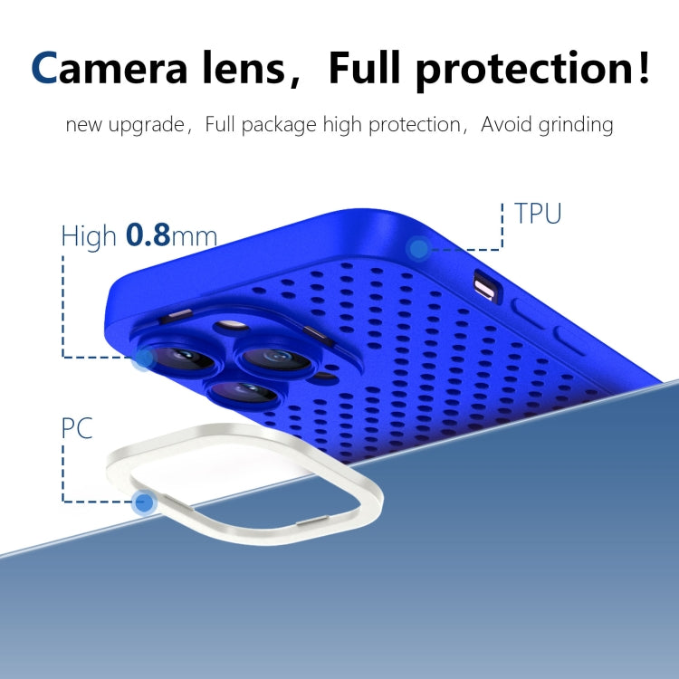 For iPhone 14 Pro Hollow Heat Dissipation TPU Phone Case(Blue) - free shipping - PMC TechLife - Order now!