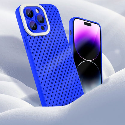 For iPhone 13 Pro Max Hollow Heat Dissipation TPU Phone Case(Blue) - iPhone 13 Pro Max Cases by PMC Jewellery | Online Shopping South Africa | PMC Jewellery