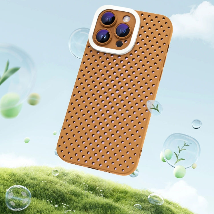 For iPhone 13 Pro Hollow Heat Dissipation TPU Phone Case(Brown) - free shipping - PMC TechLife - Order now!