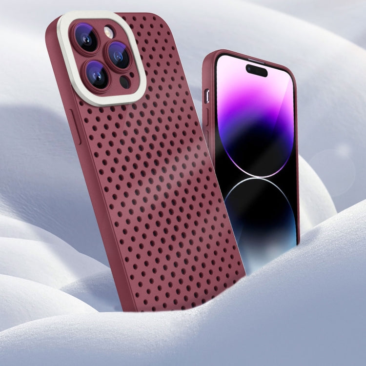 For iPhone 11 Pro Max Hollow Heat Dissipation TPU Phone Case(Rose Red) - iPhone 11 Pro Max Cases by PMC Jewellery | Online Shopping South Africa | PMC Jewellery