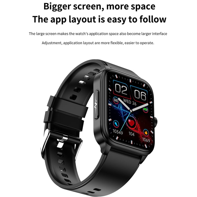 ET540 1.91 inch IP67 Waterproof Silicone Band Smart Watch, Support ECG / Non-invasive Blood Glucose Measurement(Black) - Smart Watches by PMC TechLife | Online Shopping South Africa | PMC TechLife