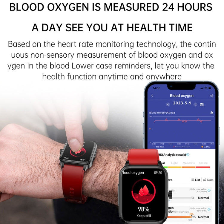 ET540 1.91 inch IP67 Waterproof Silicone Band Smart Watch, Support ECG / Non-invasive Blood Glucose Measurement(Red) - Smart Watches by PMC TechLife | Online Shopping South Africa | PMC TechLife