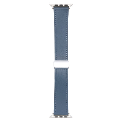 For Apple Watch 5 40mm Magnetic Buckle Skin Feel Leather Watch Band(Light Blue) - Watch Bands by PMC Jewellery | Online Shopping South Africa | PMC Jewellery