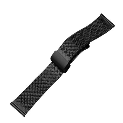 For Apple Watch 8 41mm Magnetic Buckle Herringbone Mesh Metal Watch Band(Black) - Watch Bands by PMC Jewellery | Online Shopping South Africa | PMC Jewellery