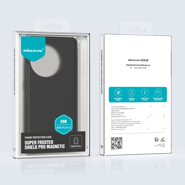For OnePlus Ace 2 / 11R NILLKIN Frosted Shield Pro Magnetic Magsafe Phone Case(Black) - OnePlus Cases by NILLKIN | Online Shopping South Africa | PMC TechLife | Buy Now Pay Later Mobicred