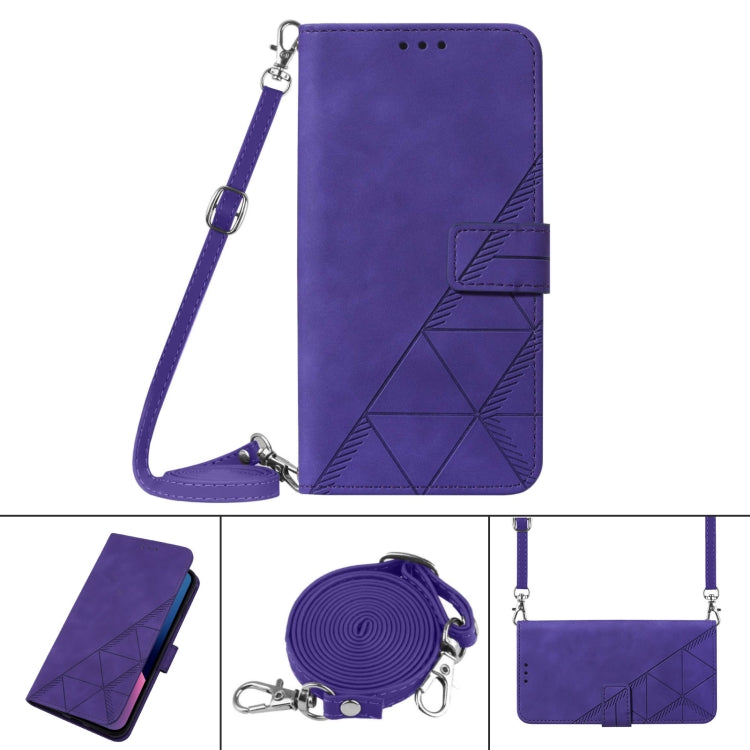 For Samsung Galaxy Z Fold5 5G Crossbody 3D Embossed Flip Leather Phone Case(Purple) - free shipping - PMC TechLife - Order now!