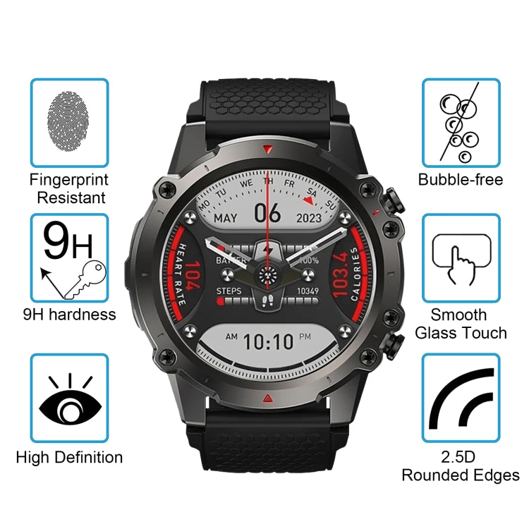 For Zeblaze Vibe 7 Lite 10pcs 0.26mm 2.5D 9H Tempered Glass Film Watch Screen Protector - Screen Protector by PMC TechLife | Online Shopping South Africa | PMC TechLife