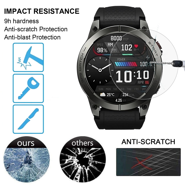 For Zeblaze Stratos 3 50pcs 0.26mm 2.5D 9H Tempered Glass Film Watch Screen Protector - Screen Protector by PMC TechLife | Online Shopping South Africa | PMC TechLife
