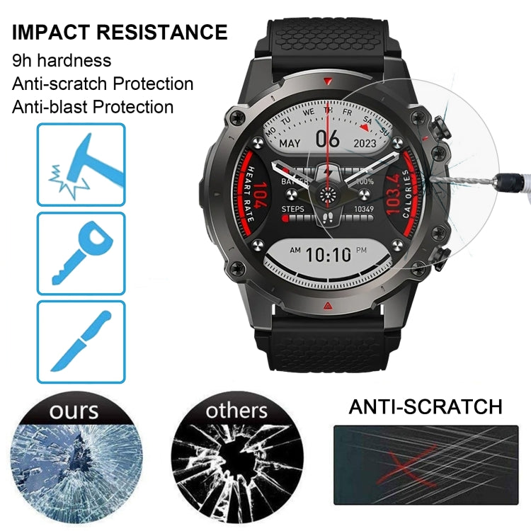 For Zeblaze Vibe 7 Lite 50pcs 0.26mm 2.5D 9H Tempered Glass Film Watch Screen Protector - Screen Protector by PMC TechLife | Online Shopping South Africa | PMC TechLife