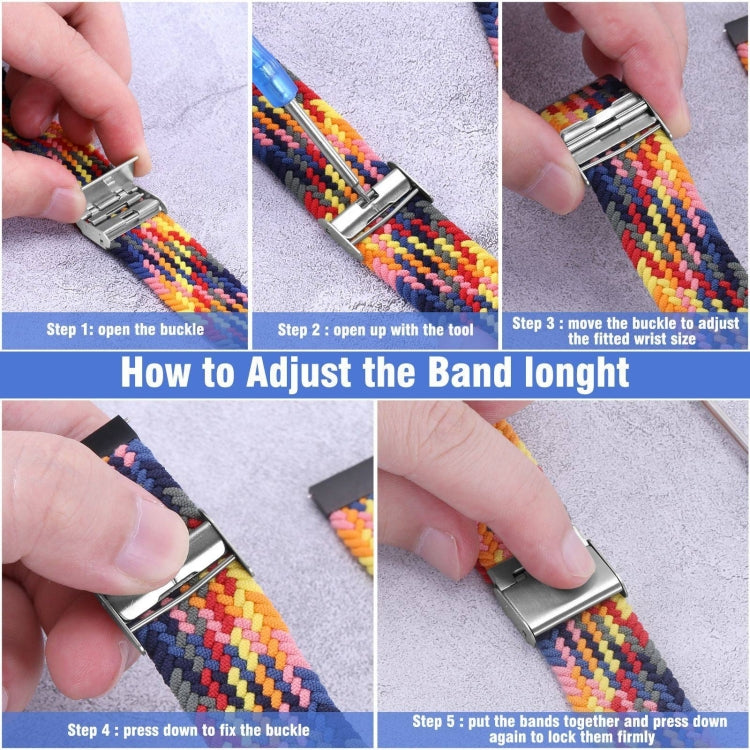 18mm Nylon Braided Metal Buckle Watch Band(Rainbow) - Watch Bands by PMC Jewellery | Online Shopping South Africa | PMC Jewellery