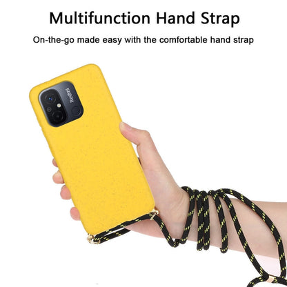 For Xiaomi Redmi 12C Wheat Straw Material + TPU Phone Case with Lanyard(Yellow) - Xiaomi Cases by PMC Jewellery | Online Shopping South Africa | PMC Jewellery