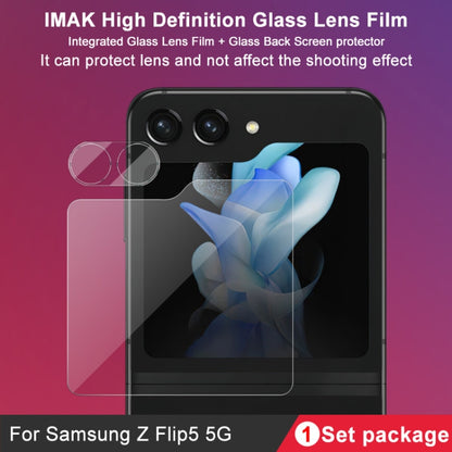 For Samsung Galaxy Z Flip5 5G imak Integrated Rear Camera Lens Tempered Glass Film + Glass Rear Screen Sticker - For Samsung by imak | Online Shopping South Africa | PMC Jewellery
