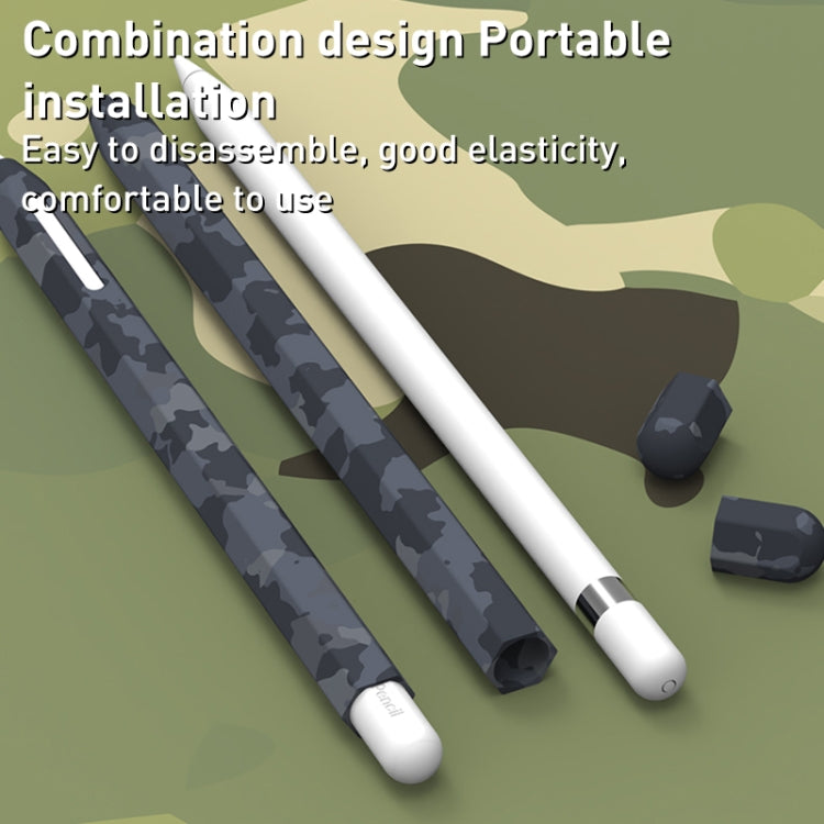 For Apple Pencil 1 LOVE MEI Camouflage Silicone Protective Pen Case(Grey) - Pencil Accessories by LOVE MEI | Online Shopping South Africa | PMC TechLife