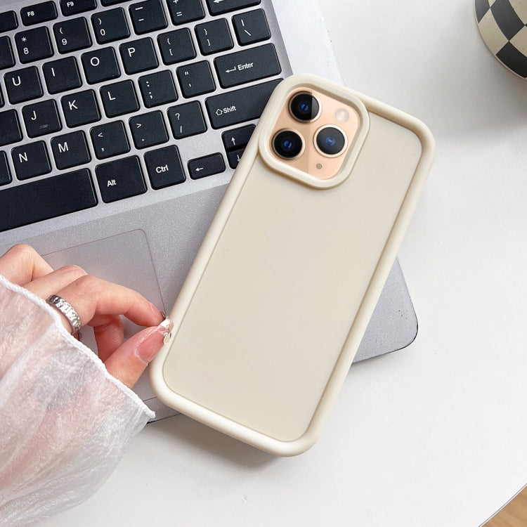 For iPhone 11 Pro Shockproof Frame Frosted TPU Phone Case(Beige) - iPhone 11 Pro Cases by PMC Jewellery | Online Shopping South Africa | PMC Jewellery