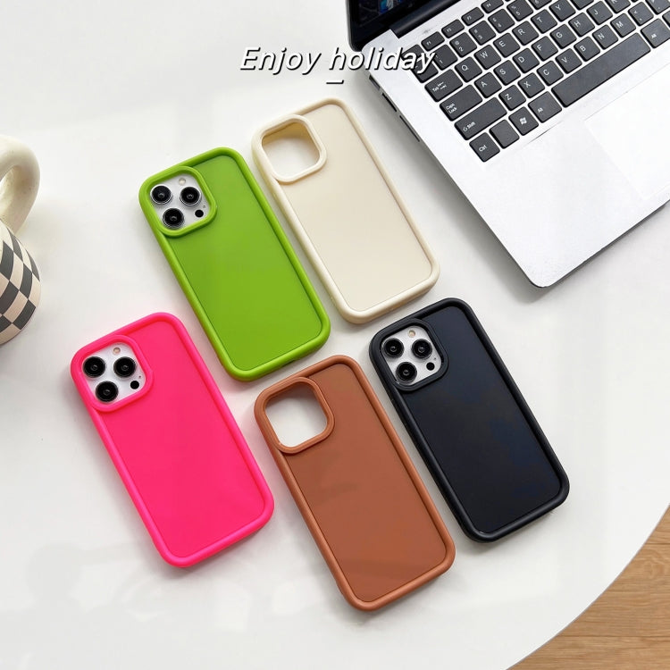 For iPhone 12 Shockproof Frame Frosted TPU Phone Case(Beige) - free shipping - PMC TechLife - Order now!