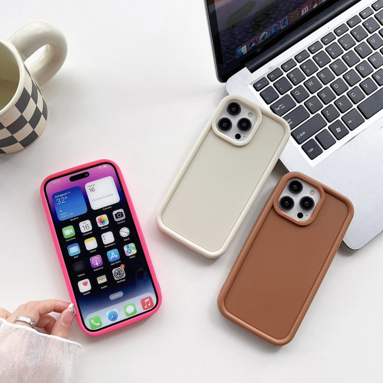 For iPhone 12 Shockproof Frame Frosted TPU Phone Case(Beige) - free shipping - PMC TechLife - Order now!