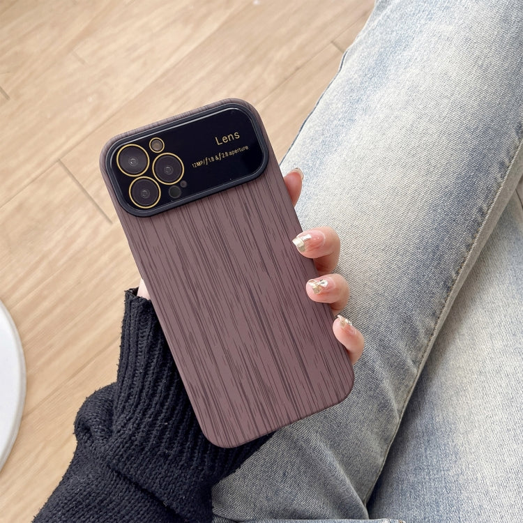 For iPhone 13 Pro Wood Grain TPU Phone Case with Lens Film(Grey) - iPhone 13 Pro Cases by PMC Jewellery | Online Shopping South Africa | PMC Jewellery