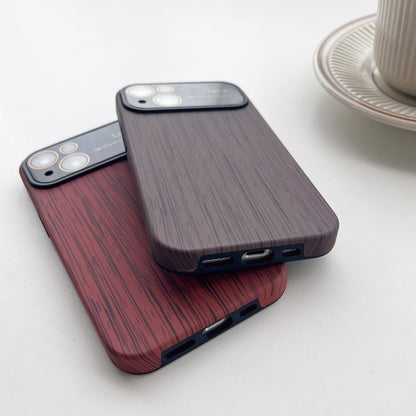 For iPhone 11 Wood Grain TPU Phone Case with Lens Film(Grey) - iPhone 11 Cases by PMC Jewellery | Online Shopping South Africa | PMC Jewellery