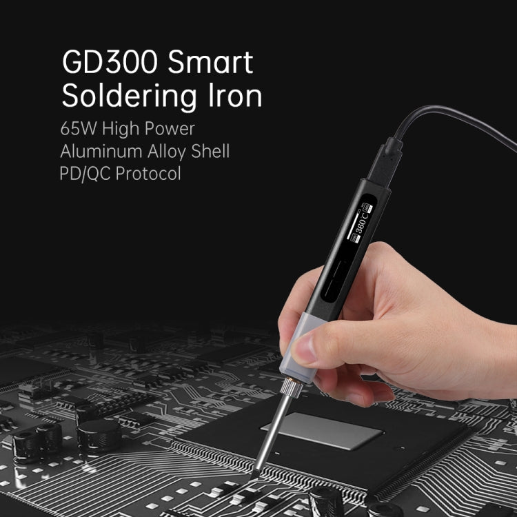 GVDA GD300 Intelligent Internal Heating Digital Display Constant Temperature Maintenance Electric Soldering Iron with 65W Charger + 4 Tips - free shipping - PMC TechLife - Order now!
