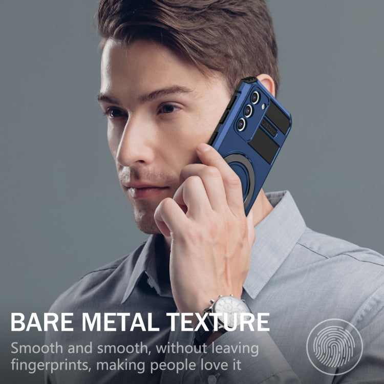 For Samsung Galaxy S21+ 5G MagSafe Magnetic Holder Phone Case(Blue) - Galaxy S21+ 5G Cases by PMC TechLife | Online Shopping South Africa | PMC TechLife