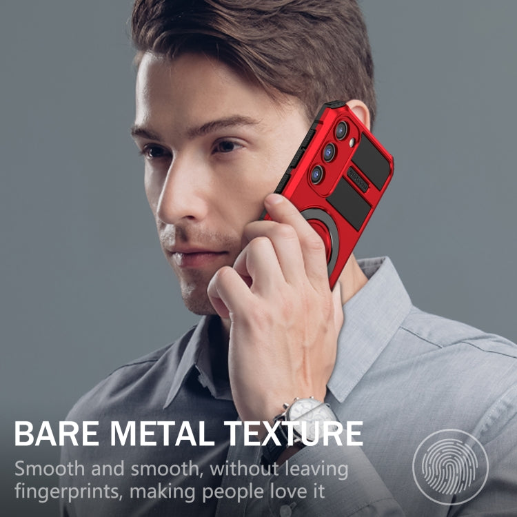 For Samsung Galaxy S23 5G MagSafe Magnetic Holder Phone Case(Red) - Galaxy S23 5G Cases by PMC TechLife | Online Shopping South Africa | PMC TechLife
