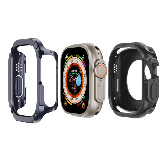 For Apple Watch Ultra 49mm 2-in-1 PC Hybrid TPU Armor Watch Case(Midnight Blue) - Watch Cases by PMC Jewellery | Online Shopping South Africa | PMC Jewellery