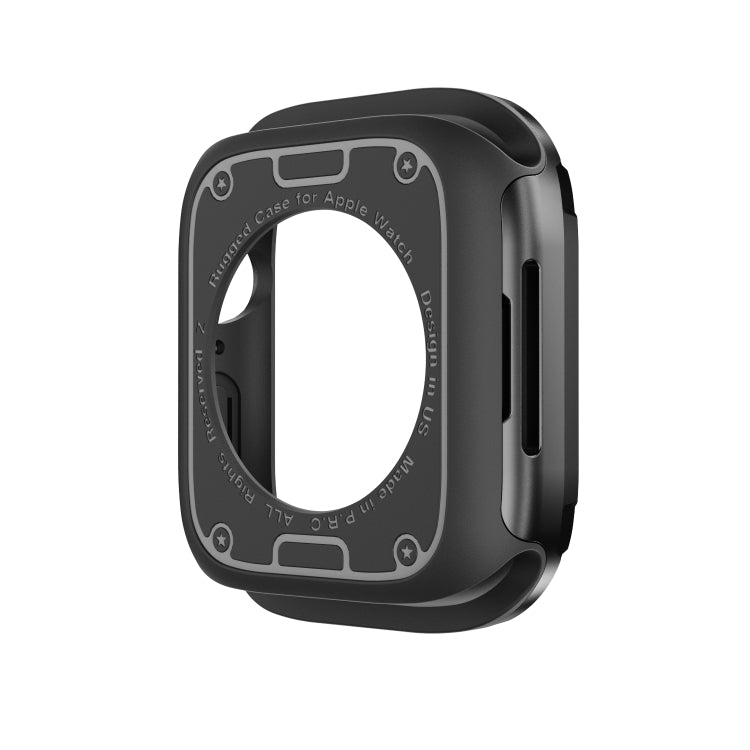For Apple Watch Series 8 / 7 45mm 2-in-1 PC Hybrid TPU Armor Watch Case(Black) - Watch Cases by PMC TechLife | Online Shopping South Africa | PMC TechLife