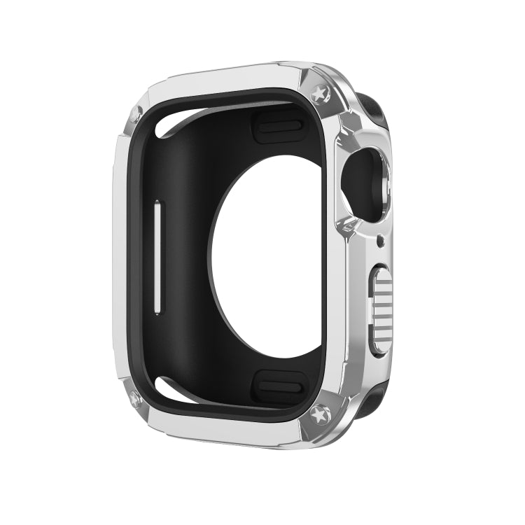 For Apple Watch Series 8 / 7 41mm 2-in-1 PC Hybrid TPU Armor Watch Case(Silver Gray) - Watch Cases by PMC TechLife | Online Shopping South Africa | PMC TechLife
