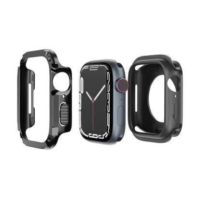 For Apple Watch Series 6 / 5 / 4 / SE 40mm 2-in-1 PC Hybrid TPU Armor Watch Case(Black) - Watch Cases by PMC Jewellery | Online Shopping South Africa | PMC Jewellery