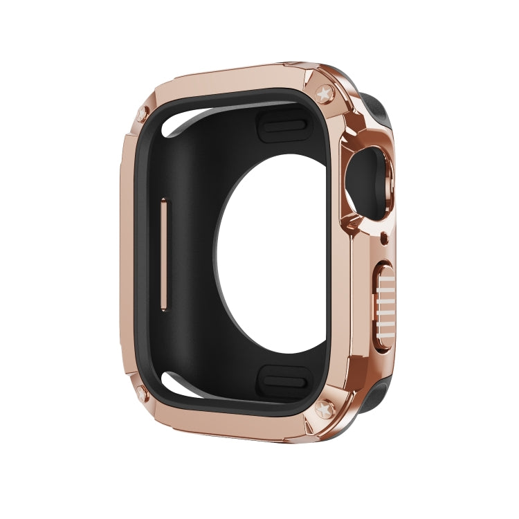For Apple Watch Series 6 / 5 / 4 / SE 44mm 2-in-1 PC Hybrid TPU Armor Watch Case(Rose Gold) - Watch Cases by PMC TechLife | Online Shopping South Africa | PMC TechLife