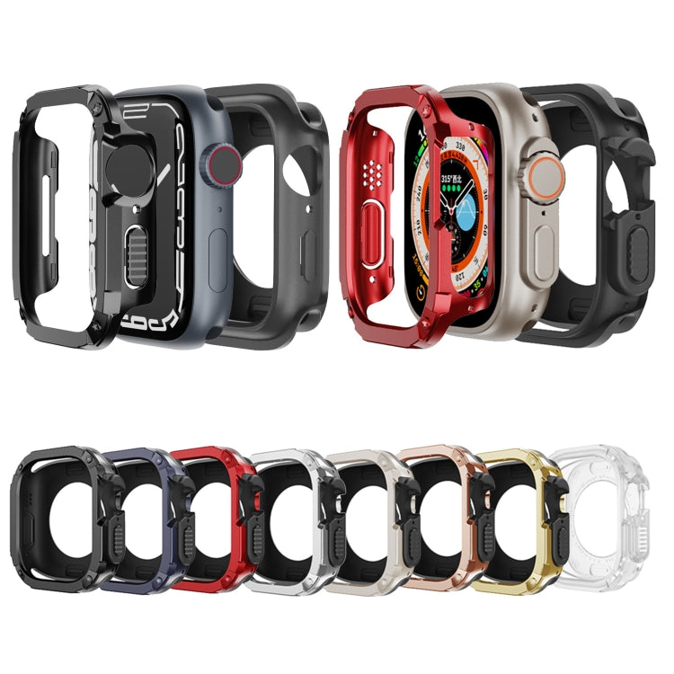 For Apple Watch Series 6 / 5 / 4 / SE 44mm 2-in-1 PC Hybrid TPU Armor Watch Case(Black) - Watch Cases by PMC TechLife | Online Shopping South Africa | PMC TechLife