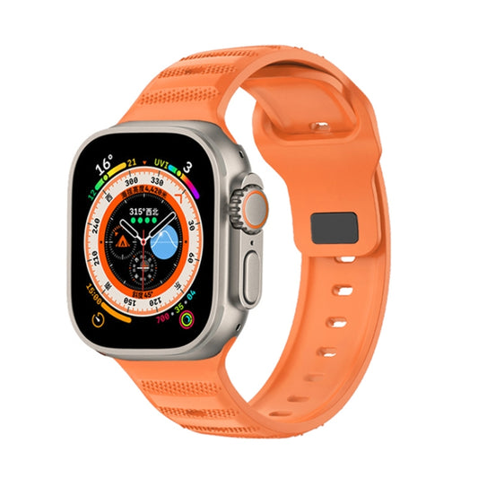 For Apple Watch Ultra 49mm Dot Texture Fluororubber Watch Band(Orange) - Watch Bands by PMC Jewellery | Online Shopping South Africa | PMC Jewellery