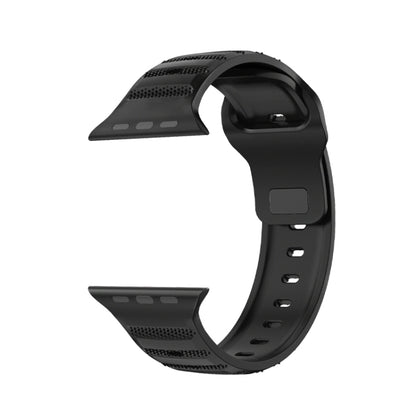 For Apple Watch SE 2022 40mm Dot Texture Fluororubber Watch Band(Black) - Watch Bands by PMC Jewellery | Online Shopping South Africa | PMC Jewellery