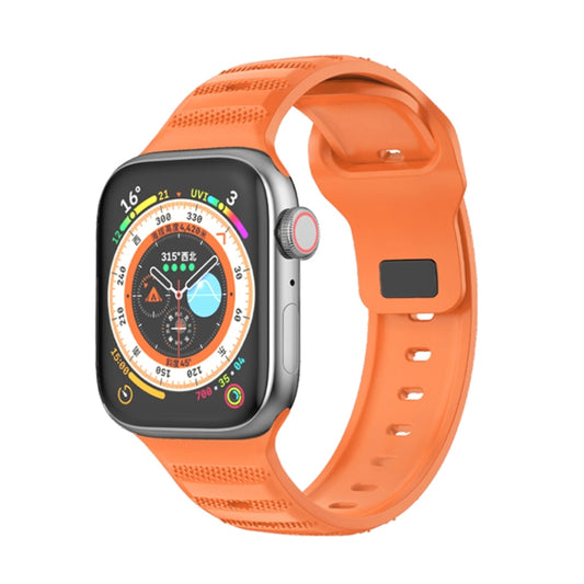 For Apple Watch SE 2022 44mm Dot Texture Fluororubber Watch Band(Orange) - Watch Bands by PMC Jewellery | Online Shopping South Africa | PMC Jewellery