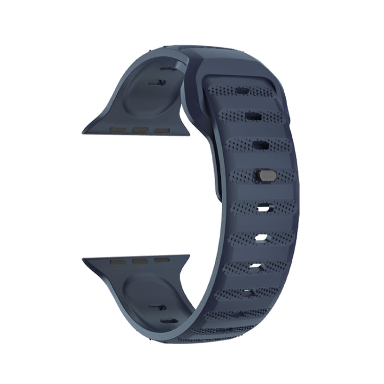 For Apple Watch 5 40mm Dot Texture Fluororubber Watch Band(Midnight Blue) - Watch Bands by PMC Jewellery | Online Shopping South Africa | PMC Jewellery