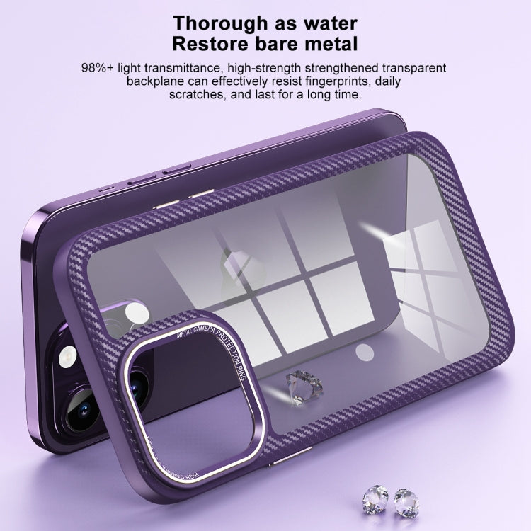 For iPhone 12 Pro Carbon Fiber Transparent Back Panel Phone Case(Black + Transparent) - free shipping - PMC TechLife - Order now!