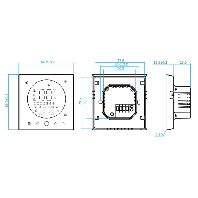 BHT-008GCLW 95-240V AC 5A Smart Home Boiler Heating LED Thermostat With WiFi(White) - free shipping - PMC TechLife - Order now!