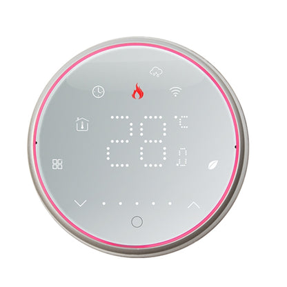 BHT-6001GALW 95-240V AC 5A Smart Round Thermostat Water Heating LED Thermostat With WiFi(White) - Thermostat & Thermometer by PMC Jewellery | Online Shopping South Africa | PMC Jewellery