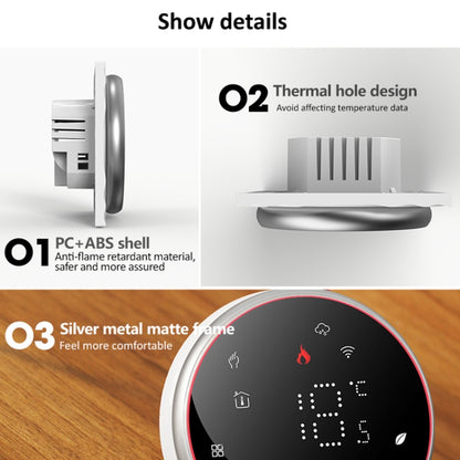 BHT-6001GALW 95-240V AC 5A Smart Round Thermostat Water Heating LED Thermostat With WiFi(White) - Thermostat & Thermometer by PMC Jewellery | Online Shopping South Africa | PMC Jewellery