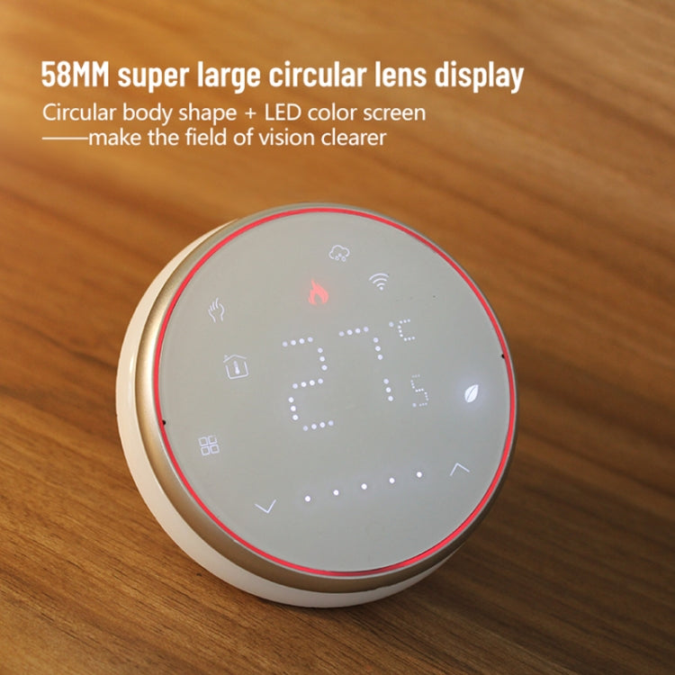 BHT-6001GALW 95-240V AC 5A Smart Round Thermostat Water Heating LED Thermostat With WiFi(White) - Thermostat & Thermometer by PMC TechLife | Online Shopping South Africa | PMC TechLife